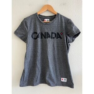Hudson's Bay Co Team Canada Olympic T-Shirt Womens XL Grey Slim Fit